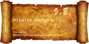 Vitális Barbara névjegykártya